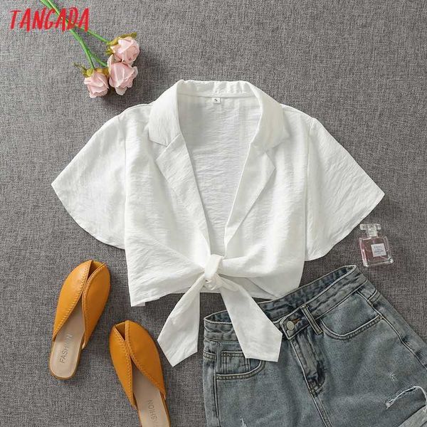 tangada women retro white bow crop shirt short sleeve summer chic female shirt da82 210609
tangada women retro white bow crop shirt short sleeve summer chic female shirt da82 210609