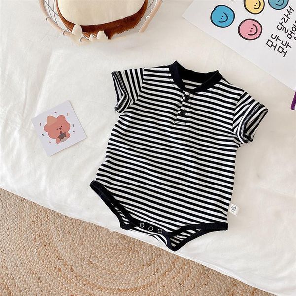rompers summer 2021 fashion born striped bodysuits baby boys cotton loose short sleeve toddler kids clothes, Blue
rompers summer 2021 fashion born striped bodysuits baby boys cotton loose short sleeve toddler kids clothes, Blue