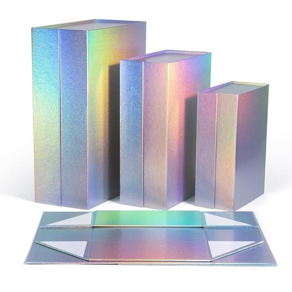 gift wrap 20pcs/lot large foldable laser rainbow hard box with magnetic closure lid favor boxes children's shoes storage 
gift wrap 20pcs/lot large foldable laser rainbow hard box with magnetic closure lid favor boxes children's shoes storage