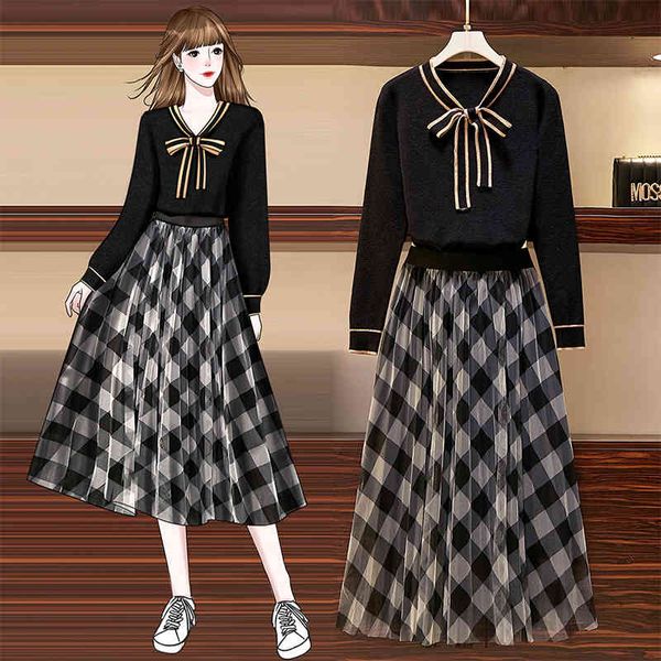 two piece dress ichoix autumn and winter female style arc around her neck in mesh-knit plaid nightgown skirt long office two-piece suit lxjy, White
two piece dress ichoix autumn and winter female style arc around her neck in mesh-knit plaid nightgown skirt long office two-piece suit lxjy, White