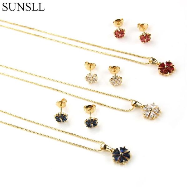 earrings & necklace sunsll two color copper multicolor cubic zirconia clover stud and pendant necklaces women's fashion jewelry sets gi, Silver
earrings & necklace sunsll two color copper multicolor cubic zirconia clover stud and pendant necklaces women's fashion jewelry sets gi, Silver