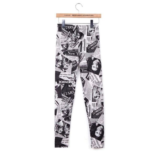classic retro newspaper beautiful printed women leggings casual ankle length elastic tights workout party slim pants, Black
classic retro newspaper beautiful printed women leggings casual ankle length elastic tights workout party slim pants, Black