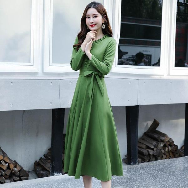 casual dresses women's temperament long-sleeved dress women autumn winter lotus leaf collar stitching vestidos mother a-line z953, Black;gray
casual dresses women's temperament long-sleeved dress women autumn winter lotus leaf collar stitching vestidos mother a-line z953, Black;gray