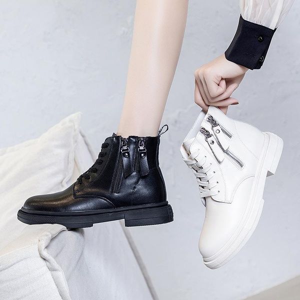 boots 2021 british style short wild double zipper flat bottom trendy leather autumn and winter fashion casual shoes, Black
boots 2021 british style short wild double zipper flat bottom trendy leather autumn and winter fashion casual shoes, Black