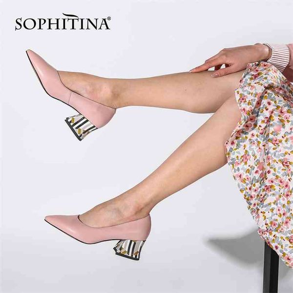 sophitina pumps woman orange genuine leather upper shallow pointed toe high colorful square heel office lady shoes pc987 210820, Black
sophitina pumps woman orange genuine leather upper shallow pointed toe high colorful square heel office lady shoes pc987 210820, Black