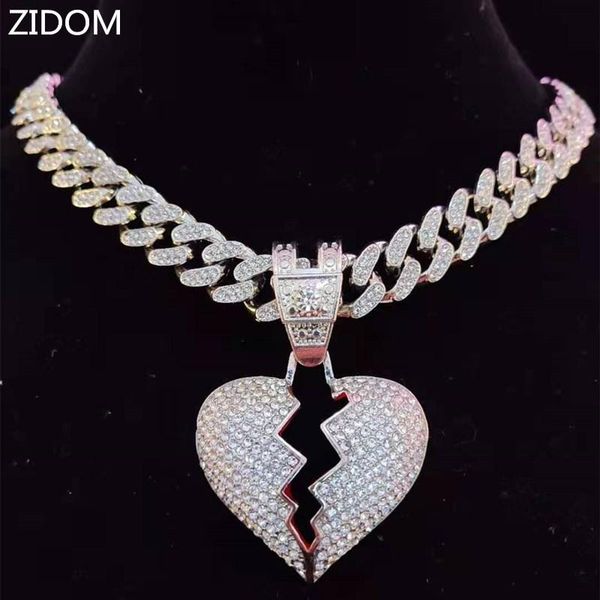 pendant necklaces men women hip hop iced out bling heart necklace with 13mm miami cuban chain hiphop fashion charm jewelry, Silver
pendant necklaces men women hip hop iced out bling heart necklace with 13mm miami cuban chain hiphop fashion charm jewelry, Silver
