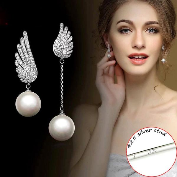 luxury asymmetric crystal angel wing simulated pearl long drop earrings for women wedding jewelry gifts es278 ssb dangle & chandelier, Silver
luxury asymmetric crystal angel wing simulated pearl long drop earrings for women wedding jewelry gifts es278 ssb dangle & chandelier, Silver