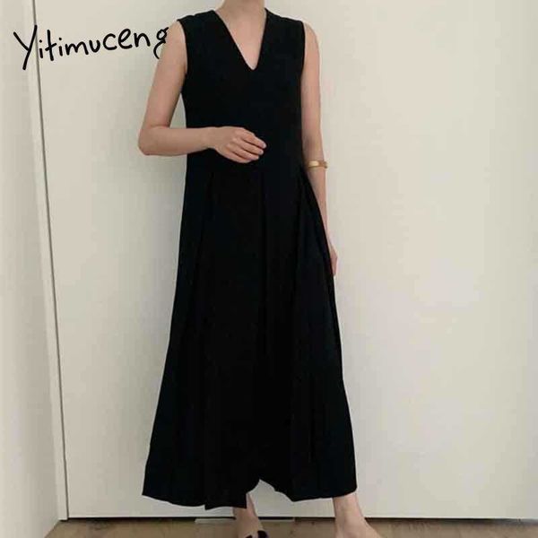 yitimuceng maxi pleated dresses for women ruched tank dress high waist sleeveless black white sundress summer fashion 210601, Black;gray
yitimuceng maxi pleated dresses for women ruched tank dress high waist sleeveless black white sundress summer fashion 210601, Black;gray