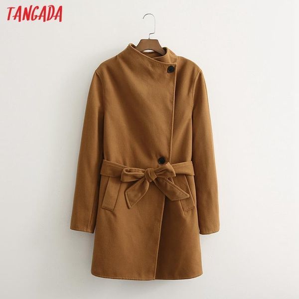 women's wool & blends tangada 2021 winter women woolen coat with slash warm thick elegant long sleeve female overcoat 1d80, Black
women's wool & blends tangada 2021 winter women woolen coat with slash warm thick elegant long sleeve female overcoat 1d80, Black