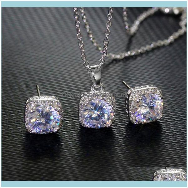 sets jewelrycute female white crystal jewelry set charm sier color stud earrings for women luxury square zircon wedding chain necklace & dro, Silver
sets jewelrycute female white crystal jewelry set charm sier color stud earrings for women luxury square zircon wedding chain necklace & dro, Silver