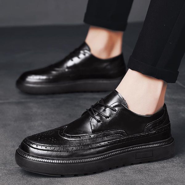 dress shoes leather men formal brogue elegant business wedding social mens party pointed-toe wholesale, Black
dress shoes leather men formal brogue elegant business wedding social mens party pointed-toe wholesale, Black
