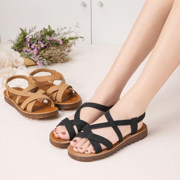 women flat sandals shoes ladies fashion roma soft pregnant student round toe outdoor, Black
women flat sandals shoes ladies fashion roma soft pregnant student round toe outdoor, Black