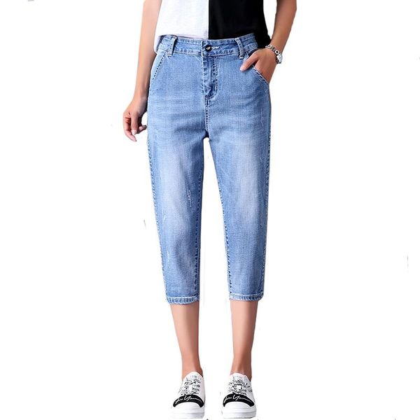 women's pants & capris 2021 spring summer denim casual calf-length girls elastic waist harem jean plus size trousers, Black;white
women's pants & capris 2021 spring summer denim casual calf-length girls elastic waist harem jean plus size trousers, Black;white