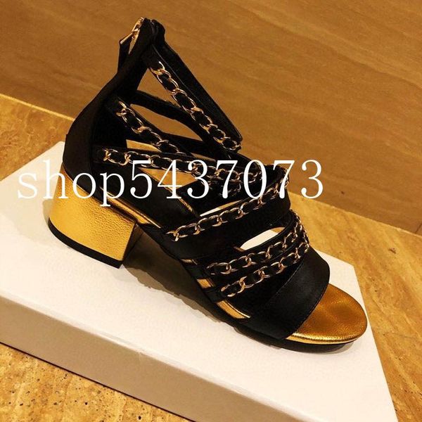 women sandals 2021 brand desginer luxury gold woman summer shoes zip high heels genuine leather chain desgin shoe, Black
women sandals 2021 brand desginer luxury gold woman summer shoes zip high heels genuine leather chain desgin shoe, Black