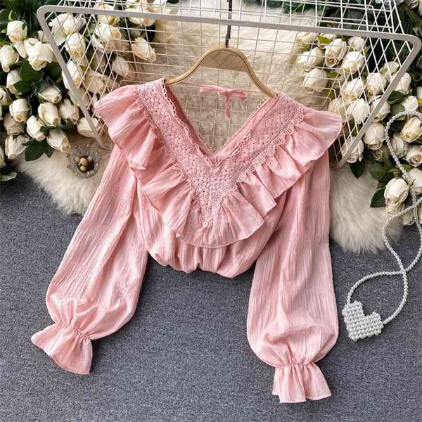 korean sweet blouse ruffled slim-fit all-match pullover shirt women's spring style puff sleeve female d002 210506, White
korean sweet blouse ruffled slim-fit all-match pullover shirt women's spring style puff sleeve female d002 210506, White