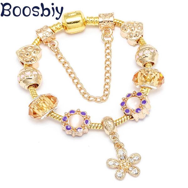 charm bracelets boosbiy gold color bracelet with crystal flower beads pendant for women brand jewelry gift drop, Golden;silver
charm bracelets boosbiy gold color bracelet with crystal flower beads pendant for women brand jewelry gift drop, Golden;silver