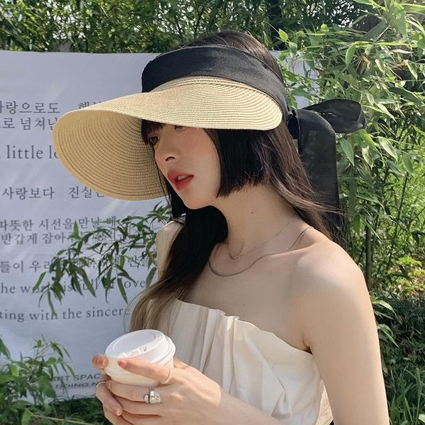 wide brim hats summer women's straw visor hat, fashion empty bow knot big eaves sun foldable and adjustable, Blue;gray
wide brim hats summer women's straw visor hat, fashion empty bow knot big eaves sun foldable and adjustable, Blue;gray