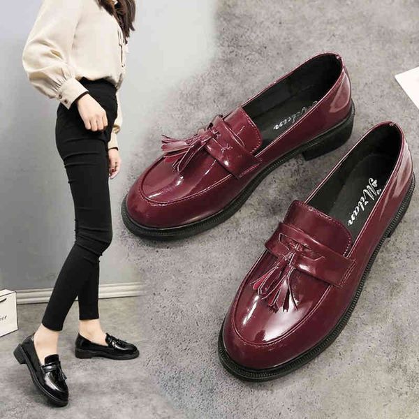 sandals british oxfords patent leather tassel flats slip-on autumn shoes woman retro loafers femme work brief career ynhc, Black
sandals british oxfords patent leather tassel flats slip-on autumn shoes woman retro loafers femme work brief career ynhc, Black