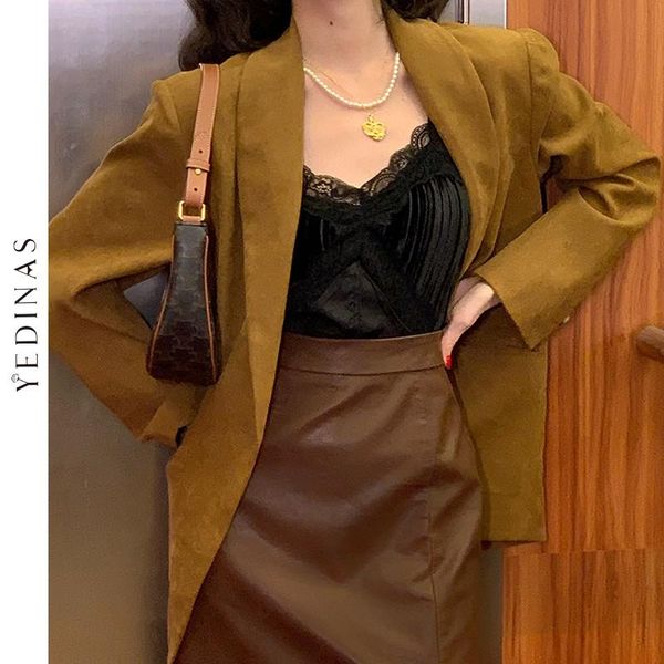 women's suits & blazers yedinas vintage elegant women blazer 2021 autumn winter decorative coat ladies pocket formal jackets notched ja, White;black
women's suits & blazers yedinas vintage elegant women blazer 2021 autumn winter decorative coat ladies pocket formal jackets notched ja, White;black