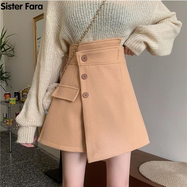 sister fara spring autumn woman's a-line mini skirt high waist solid color all-match irregular woolen half-length skirts, Black
sister fara spring autumn woman's a-line mini skirt high waist solid color all-match irregular woolen half-length skirts, Black