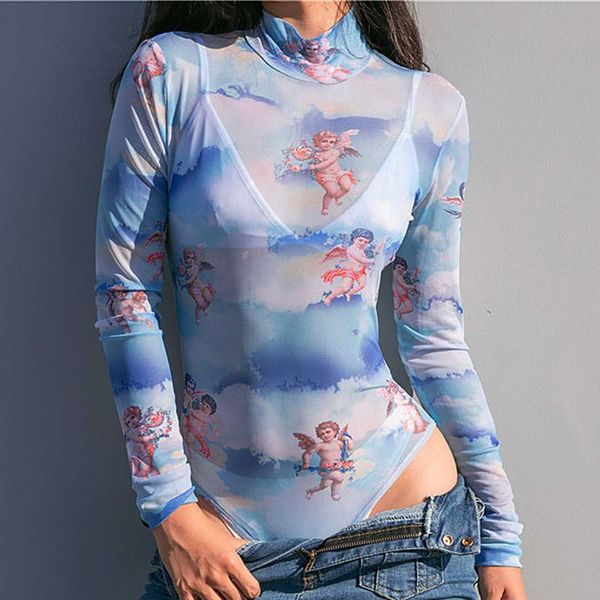 summer womens mesh tshirt angel print see-through long sleeve ladies turtleneck shirt sun protection jumpsuit women's t-shirt, White
summer womens mesh tshirt angel print see-through long sleeve ladies turtleneck shirt sun protection jumpsuit women's t-shirt, White