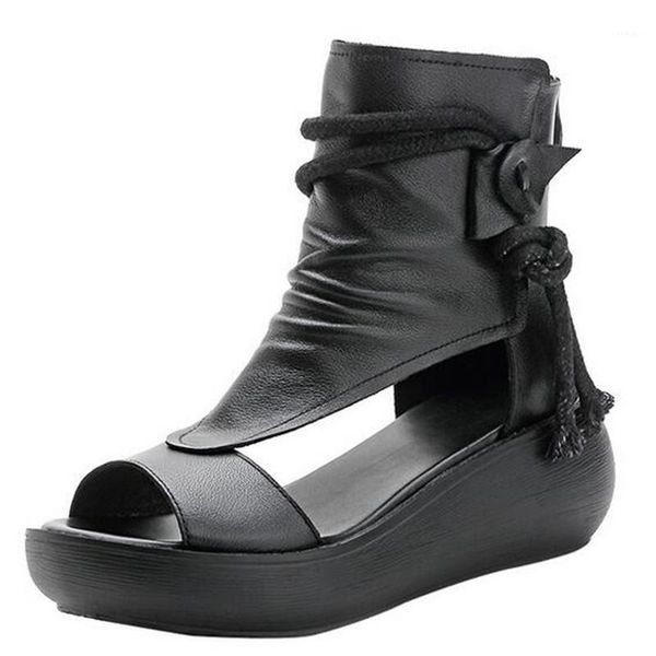 100% genuine leather summer women sandals 2021 fish mouth high-increased wedge ankle boots fashion shoes1, Black
100% genuine leather summer women sandals 2021 fish mouth high-increased wedge ankle boots fashion shoes1, Black