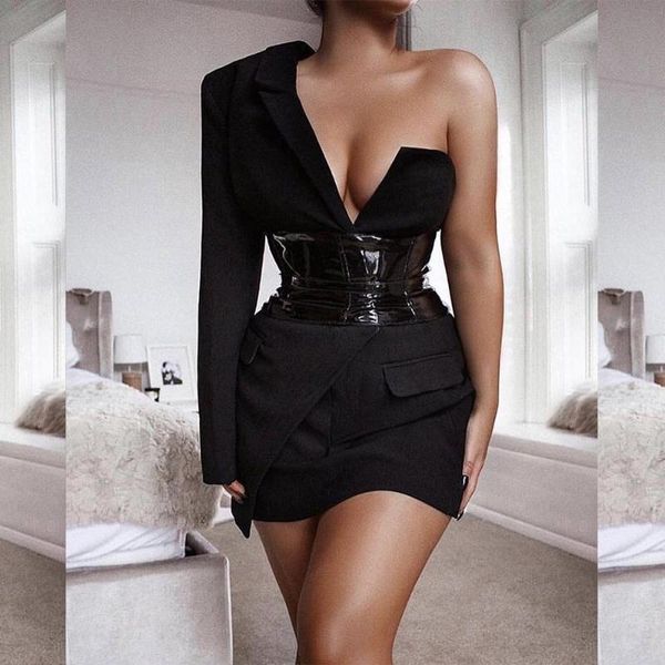casual dresses ins women arrival black white crepe one sleeved tuxedo dress summer celebrity vestidos party, Black;gray
casual dresses ins women arrival black white crepe one sleeved tuxedo dress summer celebrity vestidos party, Black;gray
