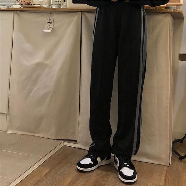 women's pants black gray stripe patchwork trousers for female korean style loose elastic waist wide leg pant ins harajuku & capris, Black;white
women's pants black gray stripe patchwork trousers for female korean style loose elastic waist wide leg pant ins harajuku & capris, Black;white