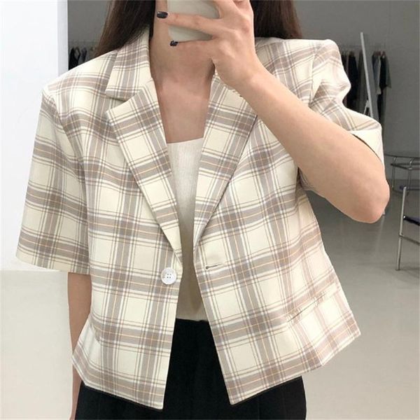 women's suits & blazers hzirip plaid retro summer stylish 2021 chic geometric gentle streetwear loose-fitting ol femme brief all-match, White;black
women's suits & blazers hzirip plaid retro summer stylish 2021 chic geometric gentle streetwear loose-fitting ol femme brief all-match, White;black