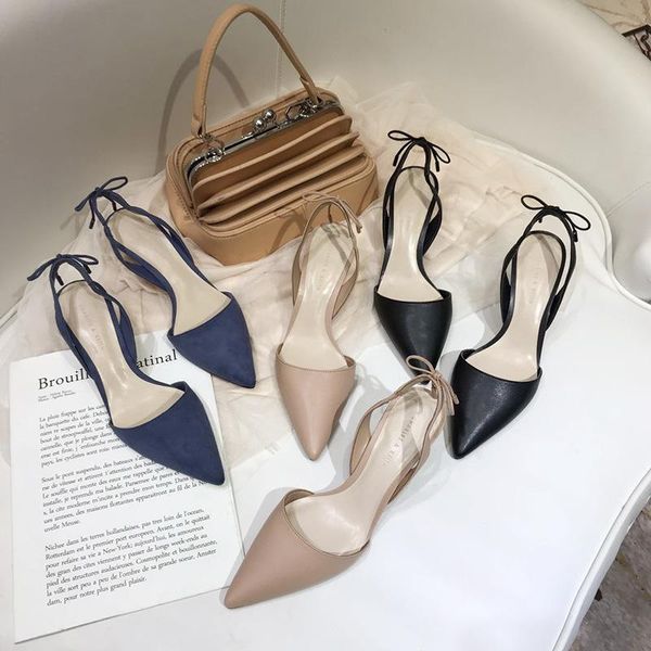 sandals women's shoes 2021 pointed toe blue baotou high-heeled bow fashion hollow back stiletto, Black
sandals women's shoes 2021 pointed toe blue baotou high-heeled bow fashion hollow back stiletto, Black