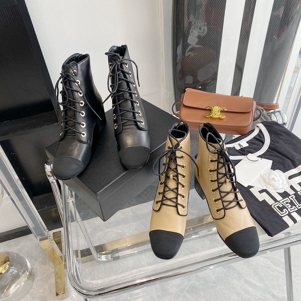 autumn winter short boots women genuine leather chunky heels ankle boots round toe lace-up designer shoes sewign botas de mujer, Black
autumn winter short boots women genuine leather chunky heels ankle boots round toe lace-up designer shoes sewign botas de mujer, Black