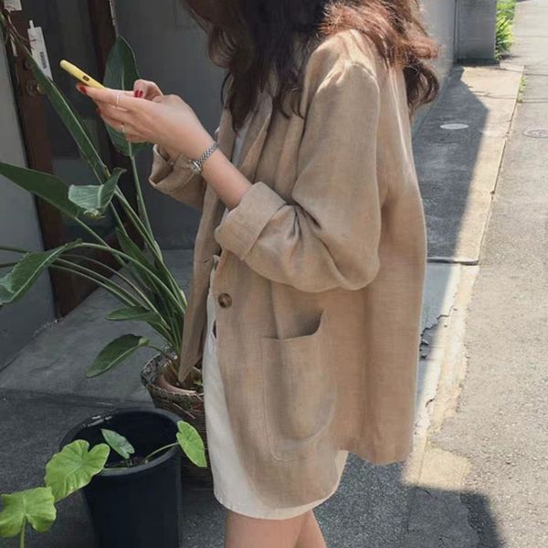 luxury ets 2021 early autumn net red cotton coat women's korean loose linen small suit british style, Black;brown
luxury ets 2021 early autumn net red cotton coat women's korean loose linen small suit british style, Black;brown
