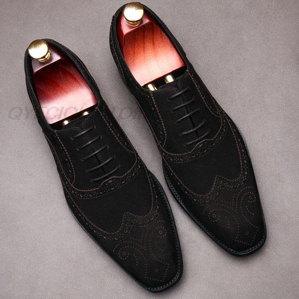 suede mens oxfords cow leather italian brogue shoes men fashion luxury black brown office formal square head dress wedding shoes
suede mens oxfords cow leather italian brogue shoes men fashion luxury black brown office formal square head dress wedding shoes