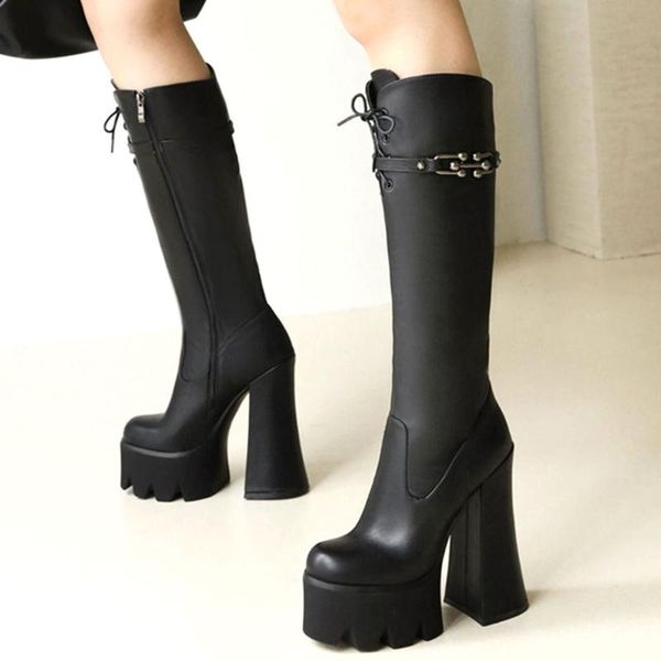boots gigifox brand winter fashion gothic style big size 43 block high heels chunky platform black zipper knee woman shoes
boots gigifox brand winter fashion gothic style big size 43 block high heels chunky platform black zipper knee woman shoes
