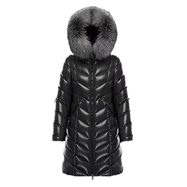 luxury french women's down jacket designer brand long large fur collar coats winter slim warm jackets hooded over-the-knee fashionable, Black
luxury french women's down jacket designer brand long large fur collar coats winter slim warm jackets hooded over-the-knee fashionable, Black