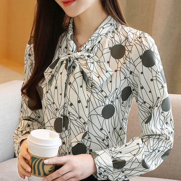 long sleeve women blouses shirts blusas mujer de moda 2021 blouse v-neck dot chiffon shirt d453 women's &, White
long sleeve women blouses shirts blusas mujer de moda 2021 blouse v-neck dot chiffon shirt d453 women's &, White
