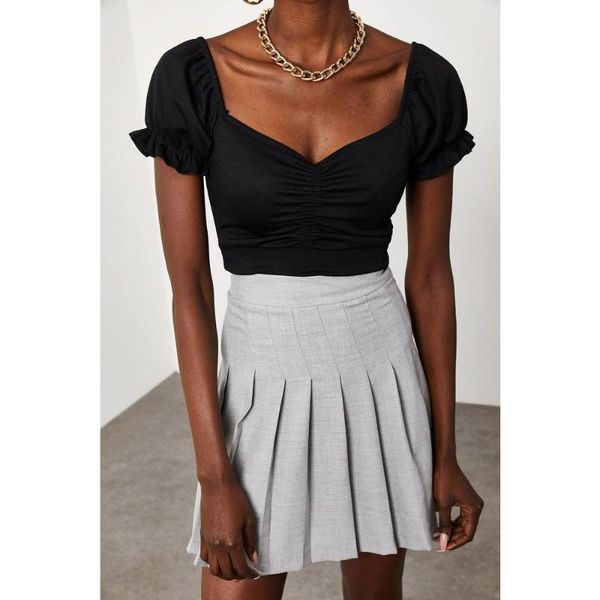 women's blouses & shirts shirred heart collar detailed crop blouse 95% viscose 2021 fashion stylish and high quality, White
women's blouses & shirts shirred heart collar detailed crop blouse 95% viscose 2021 fashion stylish and high quality, White
