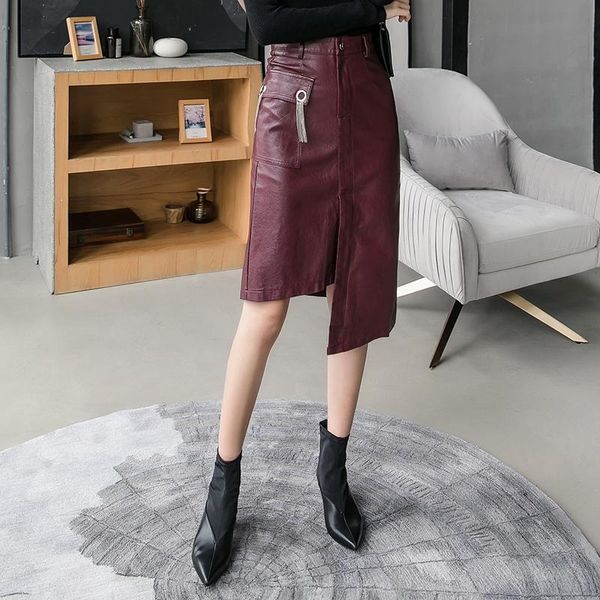 skirts winter women pu leather skirt high waist split fork splic pocket fashion elegant long female irregular womens, Black
skirts winter women pu leather skirt high waist split fork splic pocket fashion elegant long female irregular womens, Black