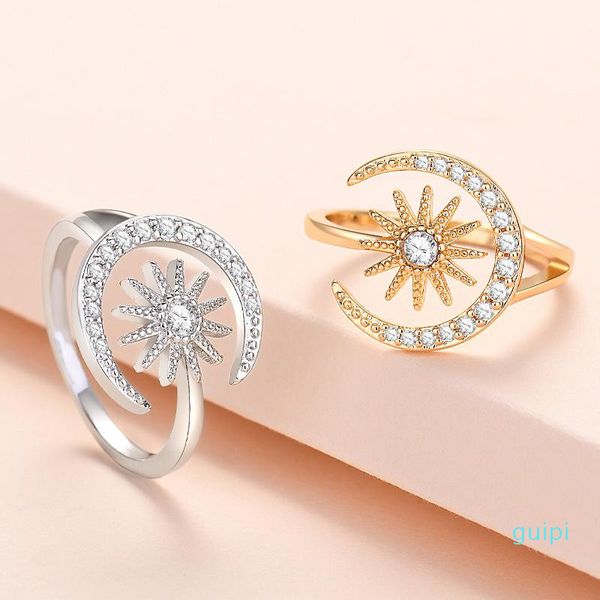 cluster rings zircon moon shiny crystal star women ring fashion gold color open finger band female sepcial unique wedding engagement jewelry, Golden;silver
cluster rings zircon moon shiny crystal star women ring fashion gold color open finger band female sepcial unique wedding engagement jewelry, Golden;silver