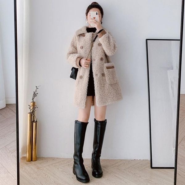 women's fur & faux women 2021 winter real coat double-breasted jacket female genuine sheep shearing wool natural jackets outerwear a540, Black
women's fur & faux women 2021 winter real coat double-breasted jacket female genuine sheep shearing wool natural jackets outerwear a540, Black