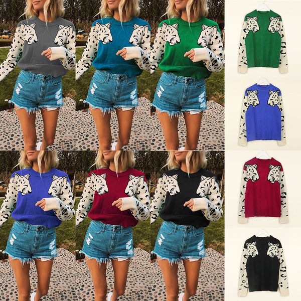 autumn winter leopard printed sweater women long sleeve o neck casual knitted pullovers feamle streetwear cloth, White;black
autumn winter leopard printed sweater women long sleeve o neck casual knitted pullovers feamle streetwear cloth, White;black