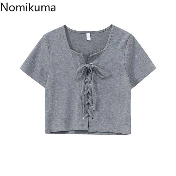 nomikuma casual tshirts women graphic tees unicolor o neck short sleeve basic crop drawstring lace up summer tshirts 210514, White
nomikuma casual tshirts women graphic tees unicolor o neck short sleeve basic crop drawstring lace up summer tshirts 210514, White