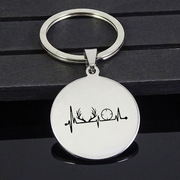 keychains deer keychain est stainless steel jewelry for men and women yp7366, Silver