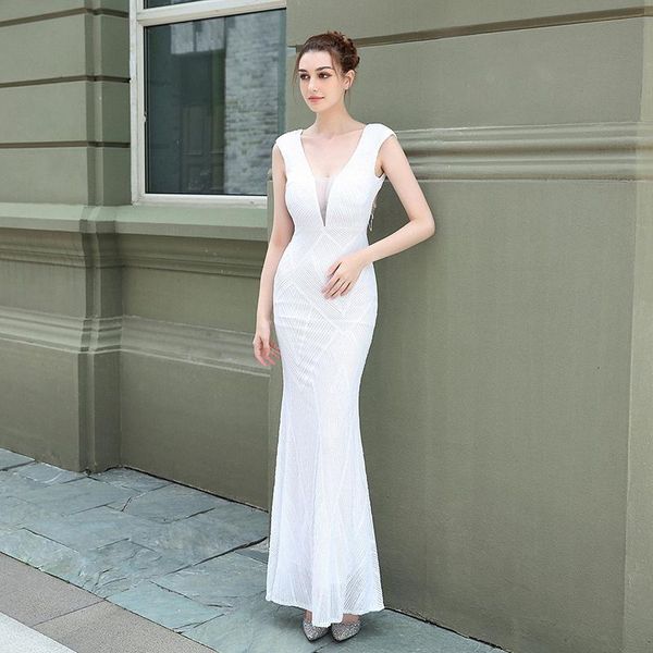 party dresses alibride v neck evening sequins lace mermaid long dress 2021 backless beaded women formal gala vestidos, White;black
party dresses alibride v neck evening sequins lace mermaid long dress 2021 backless beaded women formal gala vestidos, White;black