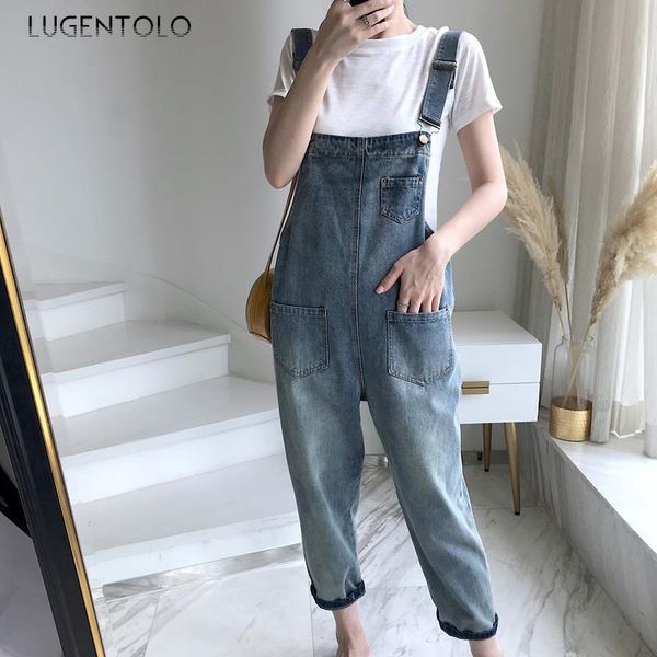 women's jeans lugentolo women spring summer overalls korean lovely loose high waist casual fashion pocket cute ankle-length, Blue
women's jeans lugentolo women spring summer overalls korean lovely loose high waist casual fashion pocket cute ankle-length, Blue