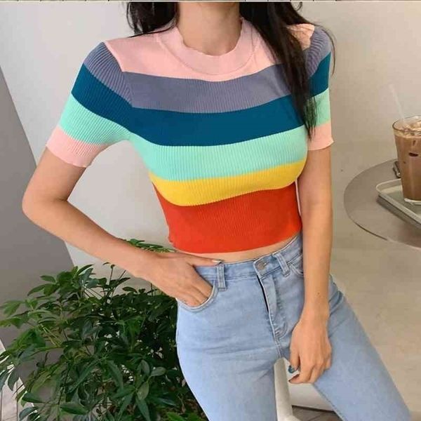 heliar plain tee women knitted strips o-neck t-shirts women summer short sleeve casual street outwear crop tees for women 210408, White
heliar plain tee women knitted strips o-neck t-shirts women summer short sleeve casual street outwear crop tees for women 210408, White