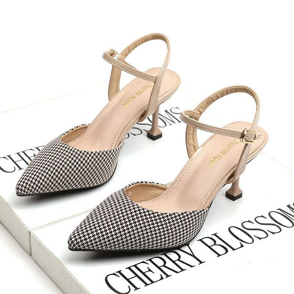 summer korean version of the sandals houndstooth buckle hollow high heels wild pointed cat with women, Black
summer korean version of the sandals houndstooth buckle hollow high heels wild pointed cat with women, Black