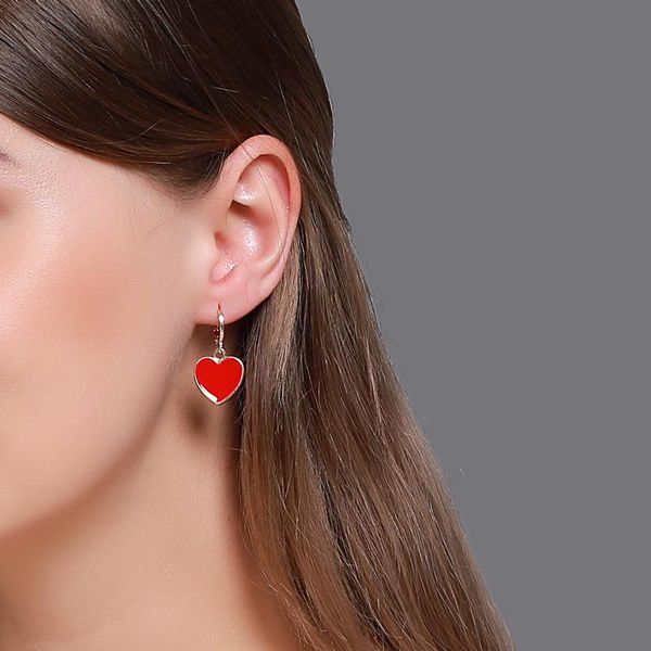 korean sweet red heart charm earring buckle alloy oil drip valentine's gift ear drop for female girls love gold dangle earrings jewelry, Golden
korean sweet red heart charm earring buckle alloy oil drip valentine's gift ear drop for female girls love gold dangle earrings jewelry, Golden