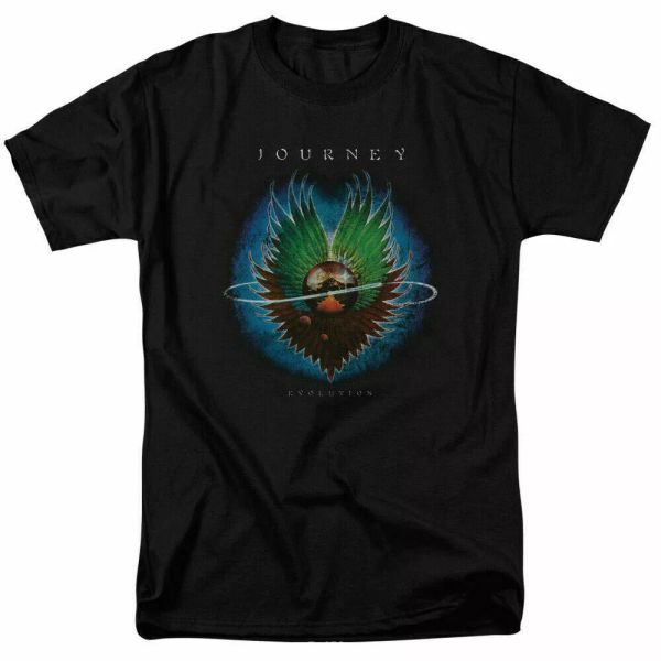 journey evolution album cover t shirt licensed sweet and simple rock band black, White;black
journey evolution album cover t shirt licensed sweet and simple rock band black, White;black