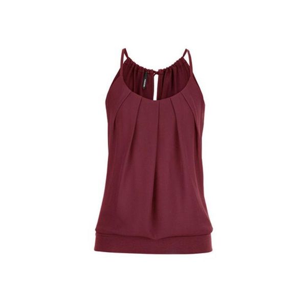 ladies loose pleated round neck camisole women summer wrinkled o cami tank short vest solid color for women's tanks & camis, White
ladies loose pleated round neck camisole women summer wrinkled o cami tank short vest solid color for women's tanks & camis, White